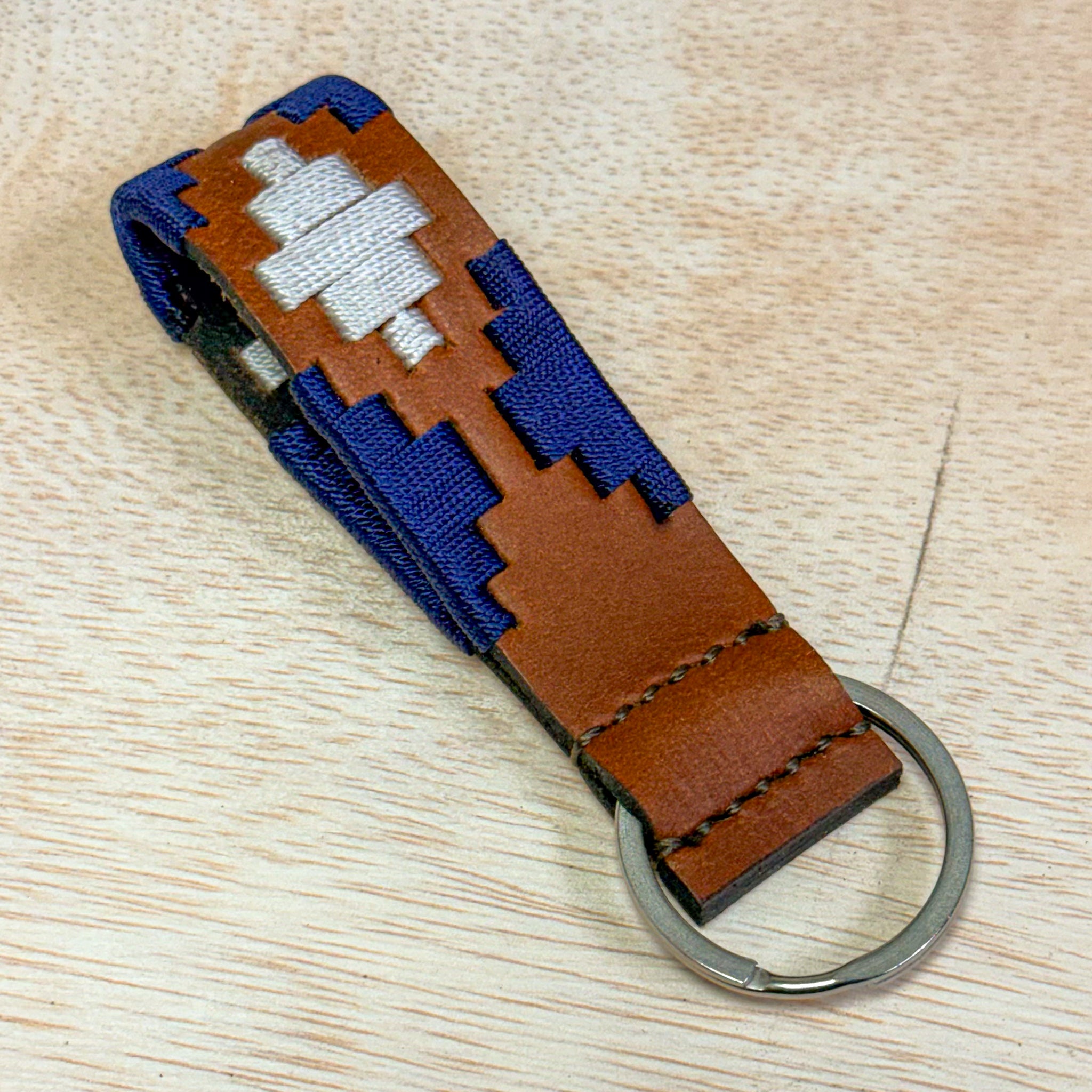 Woven Keychain / Navy Colorway: EDC. Odin Leather Goods available at Odin Leather Goods