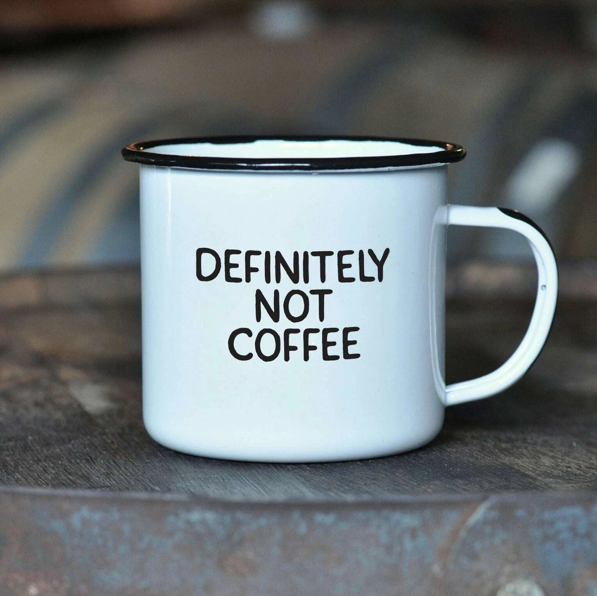 Enamel Mug - Definitely Not Coffee: Beverage by Odin Leather Goods