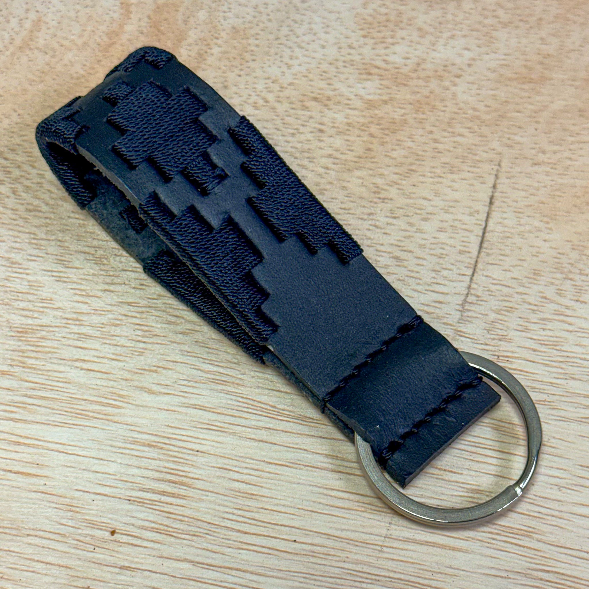 Woven Keychain / Black Colorway: EDC. Odin Leather Goods available at Odin Leather Goods