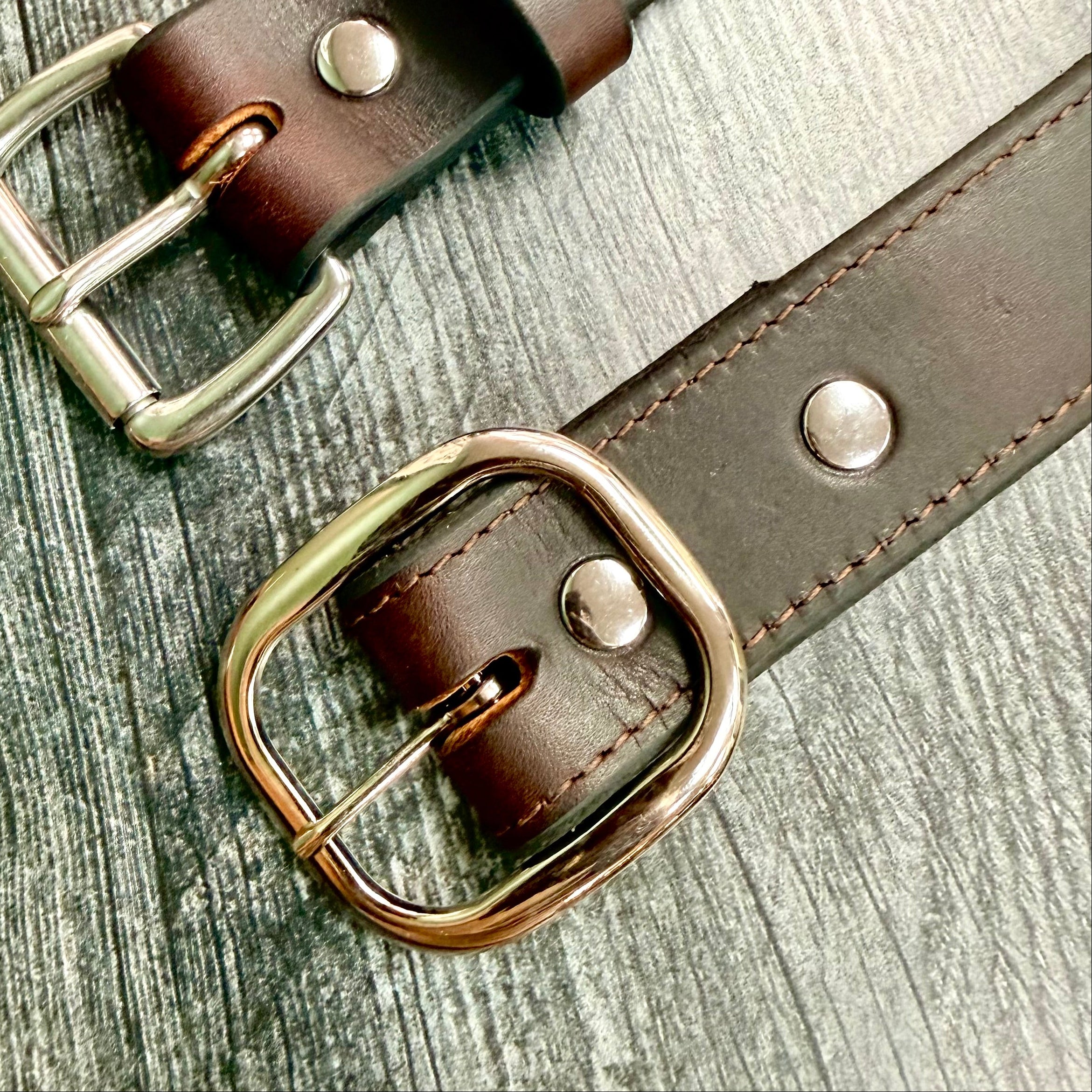 Casual Duty Belt - Dark Brown (Stitched): Belt by Odin Leather Goods