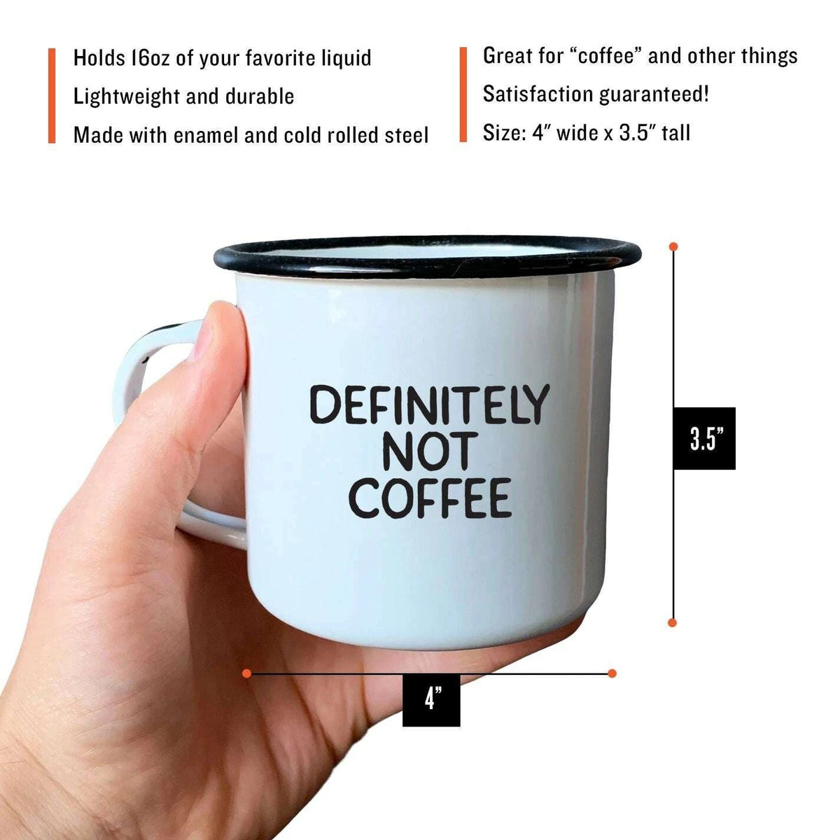 Enamel Mug - Definitely Not Coffee: Beverage by Odin Leather Goods